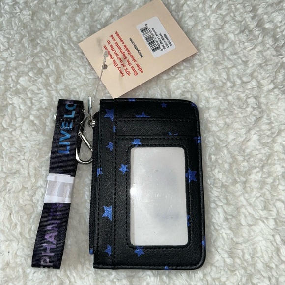 Ivory Ella Black With Blue Stars Lanyard ID NEW - Picture 2 of 3